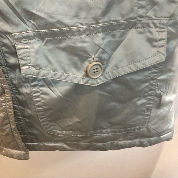 GAP Sz L Silver Quilted Cozy Drawstring Waist Many Pockets Puffer Coat  Jacket - Picture 3 of 14